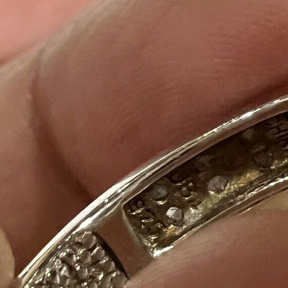 DBJ Natural Diamond Mini 22mm Hoop Earrings 925 Sterling Silver - Picture 7 of 9